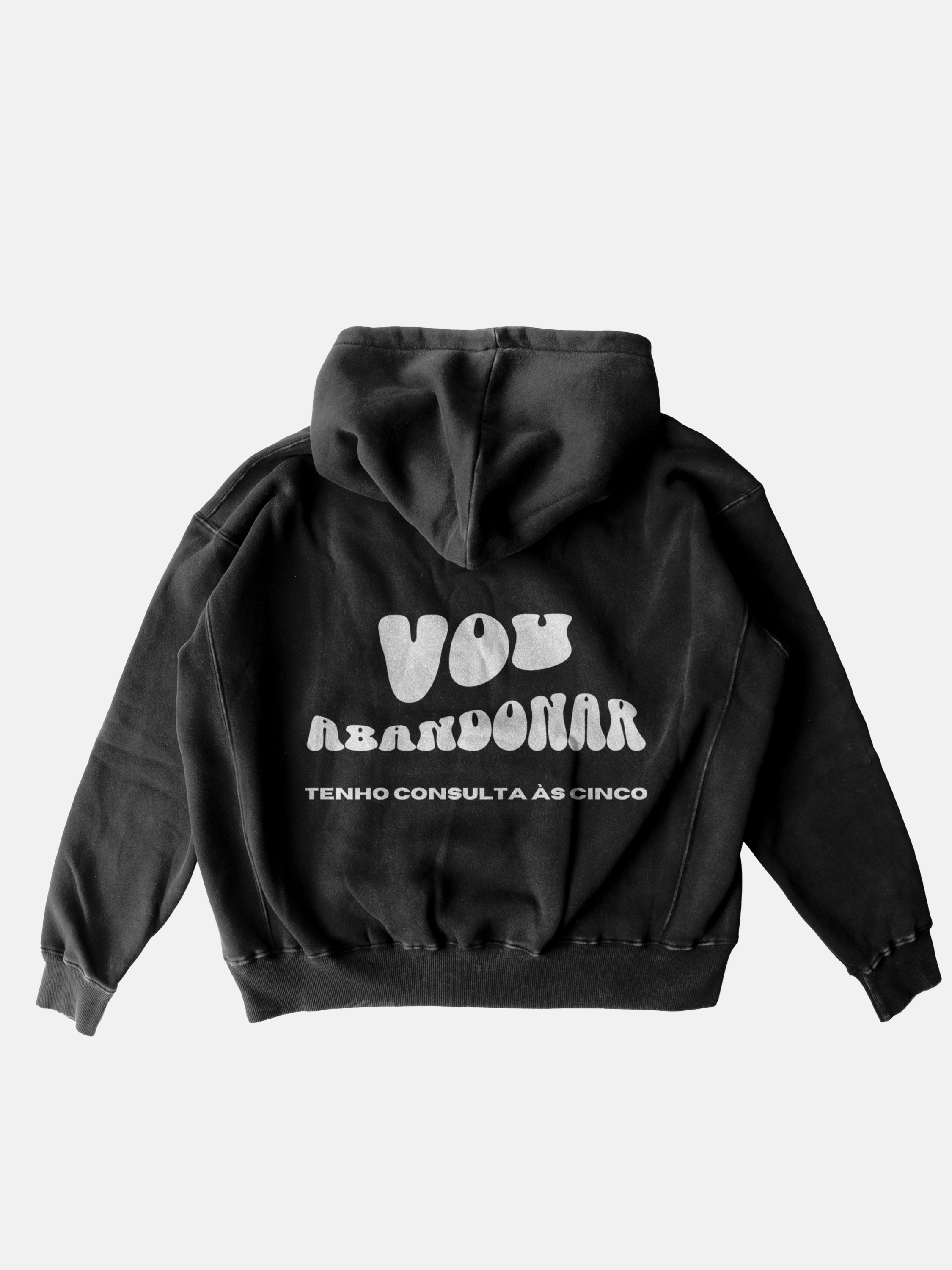 Hoodie Oversized Preto: Vou Abandonar