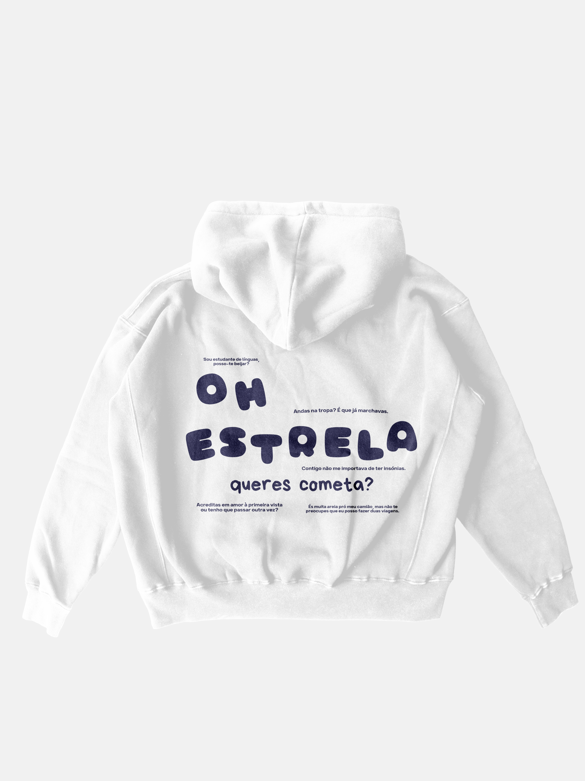 Hoodie Oversized Branco: Piropos Portugueses