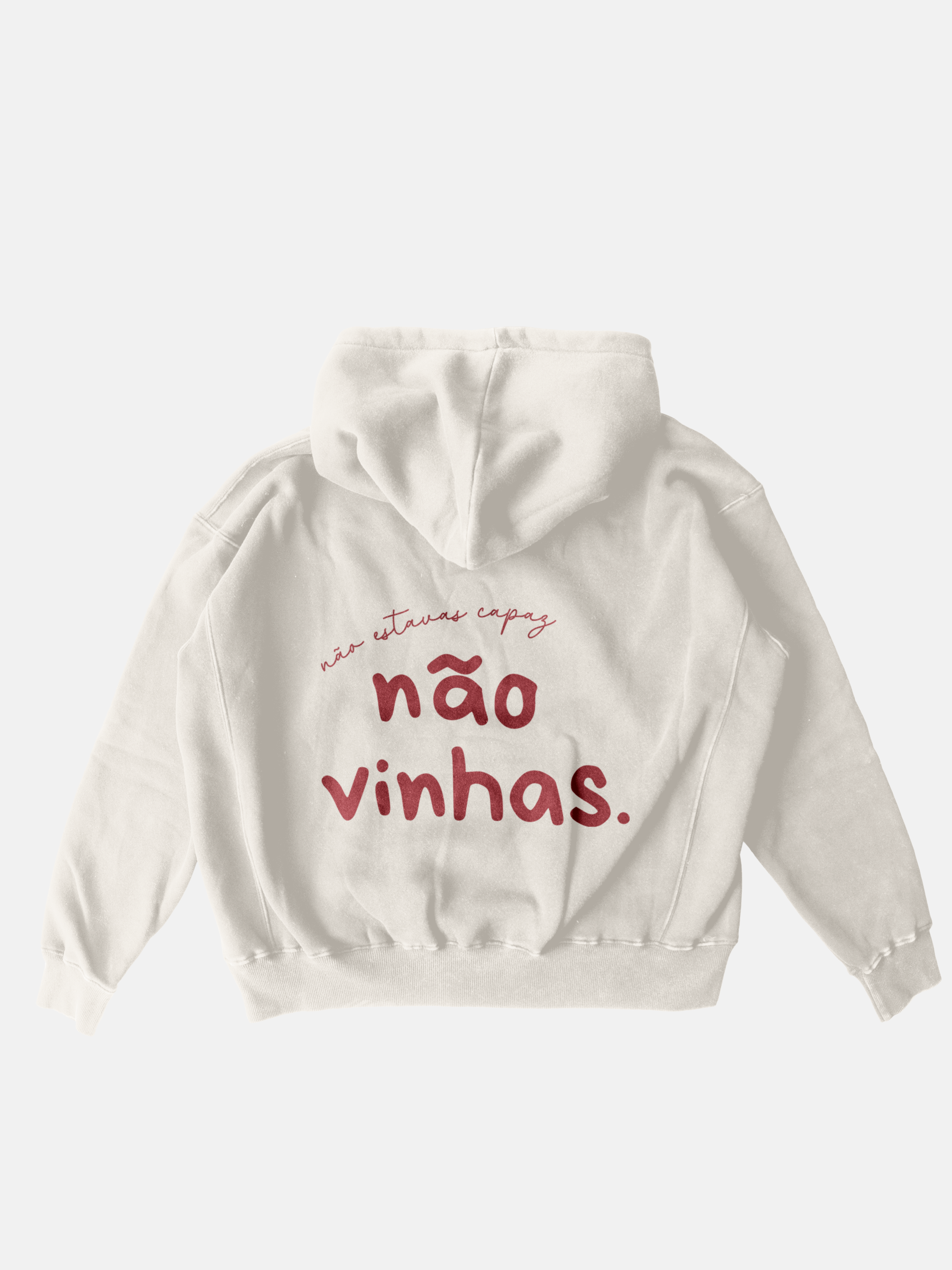 Hoodie Oversized Bege: Não Estavas Capaz