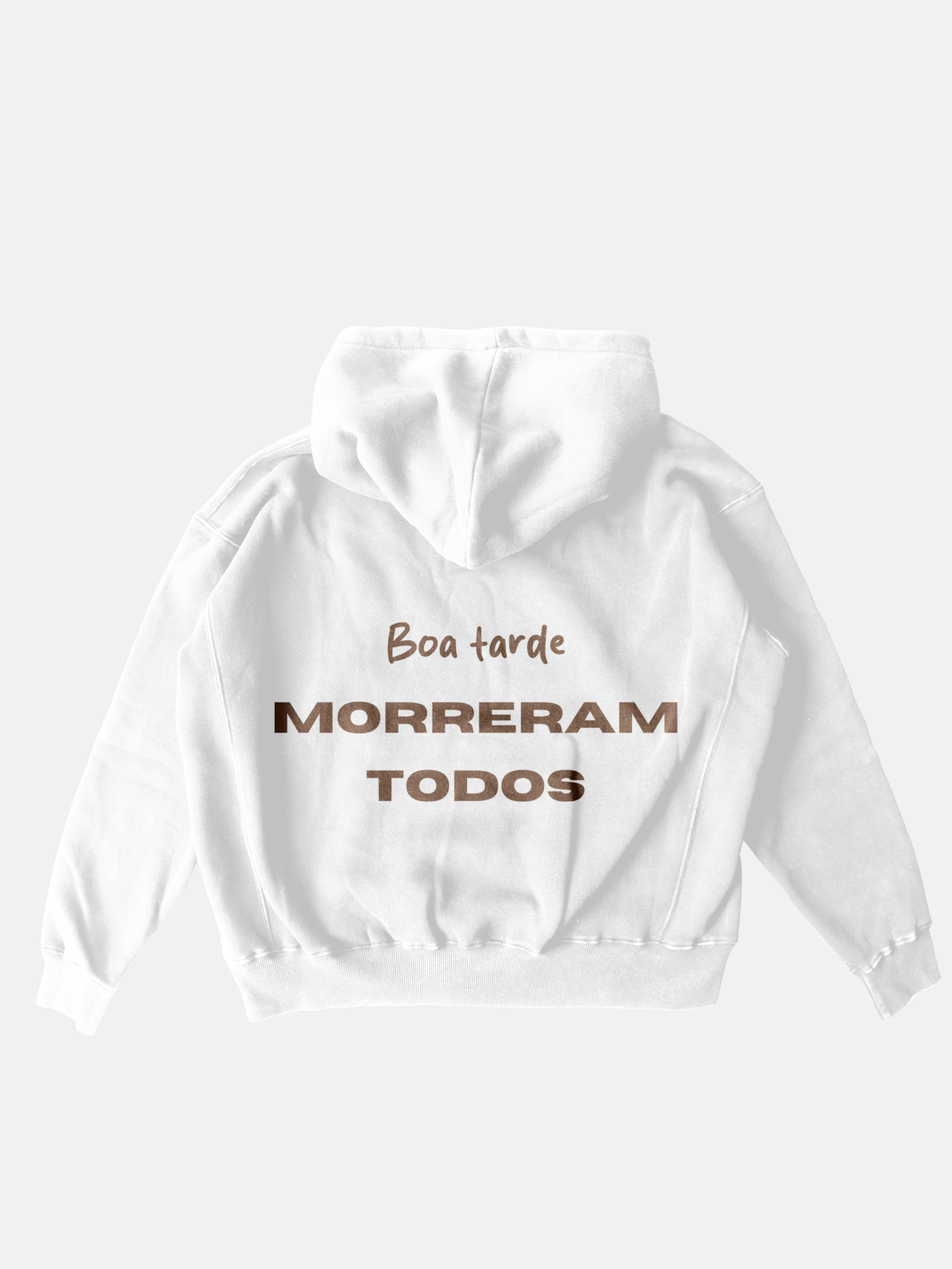 Hoodie Oversized Branco: Morreram Todos