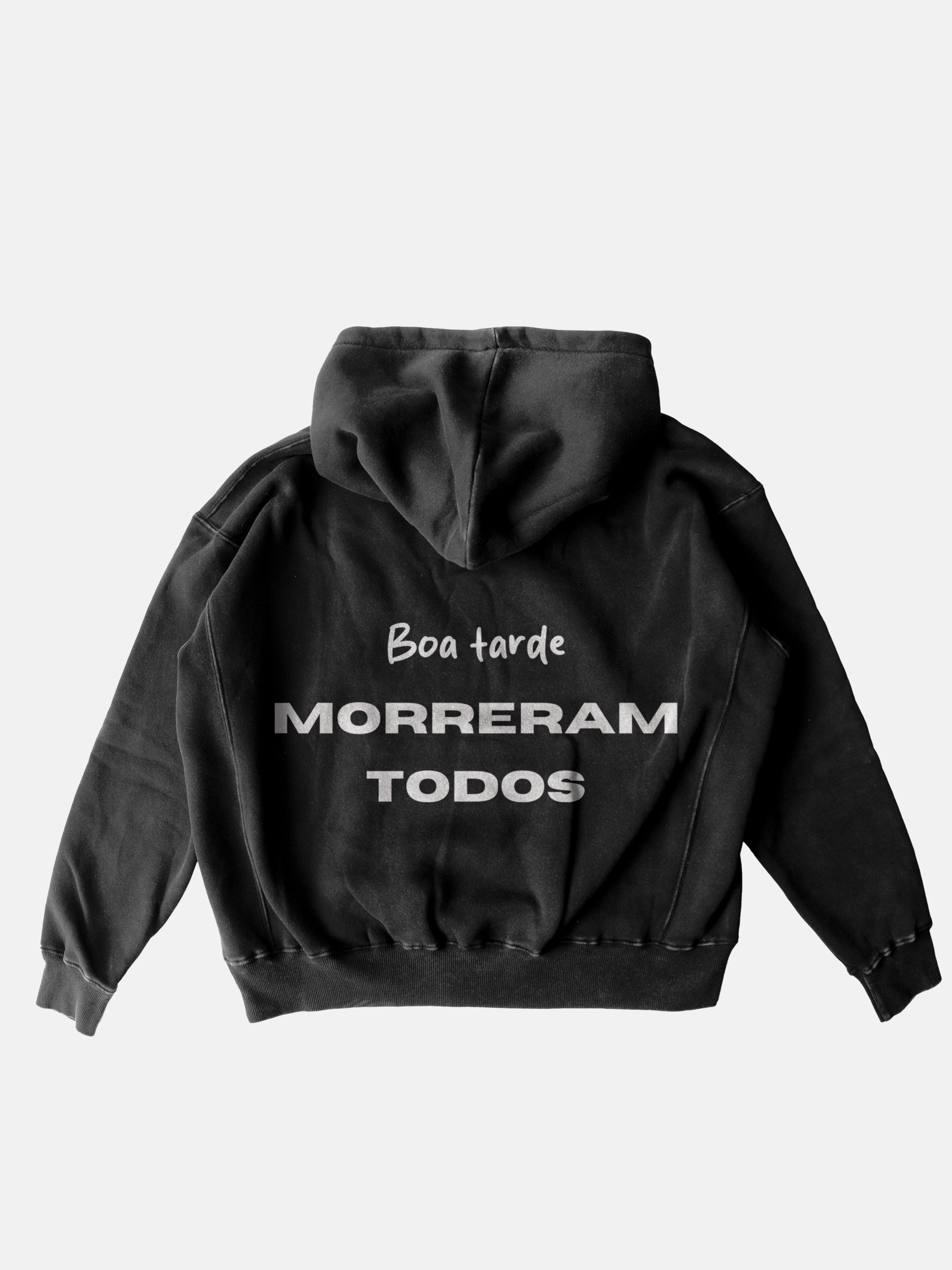 Hoodie Oversized Preto: Morreram Todos