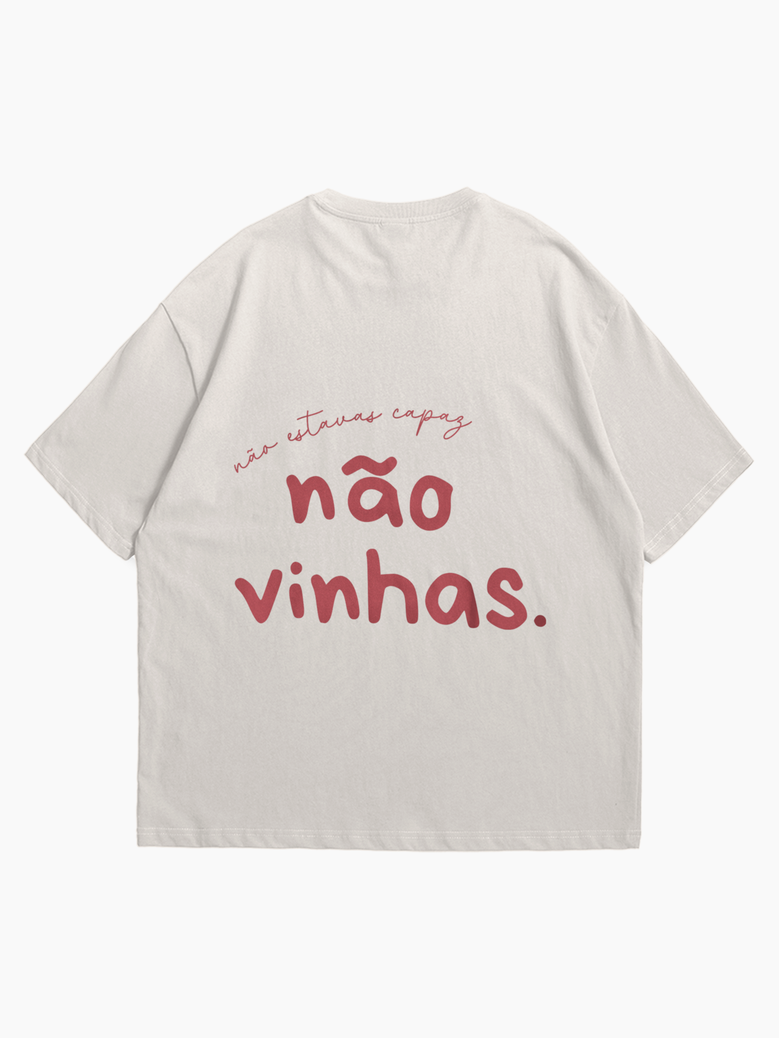 T-shirt Oversized Bege: Não Estavas Capaz