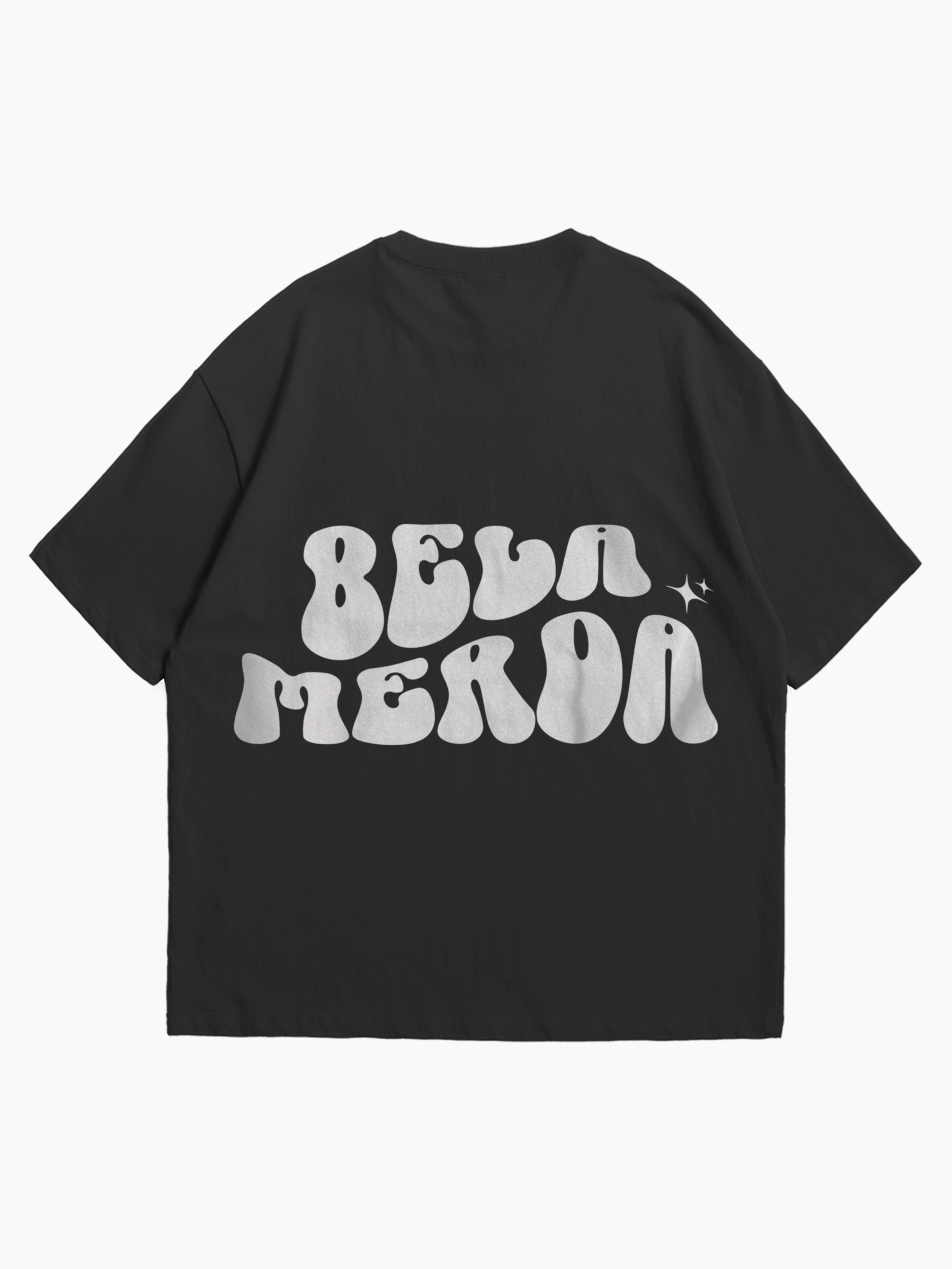 T-shirt Oversized Preta: Bela Merda